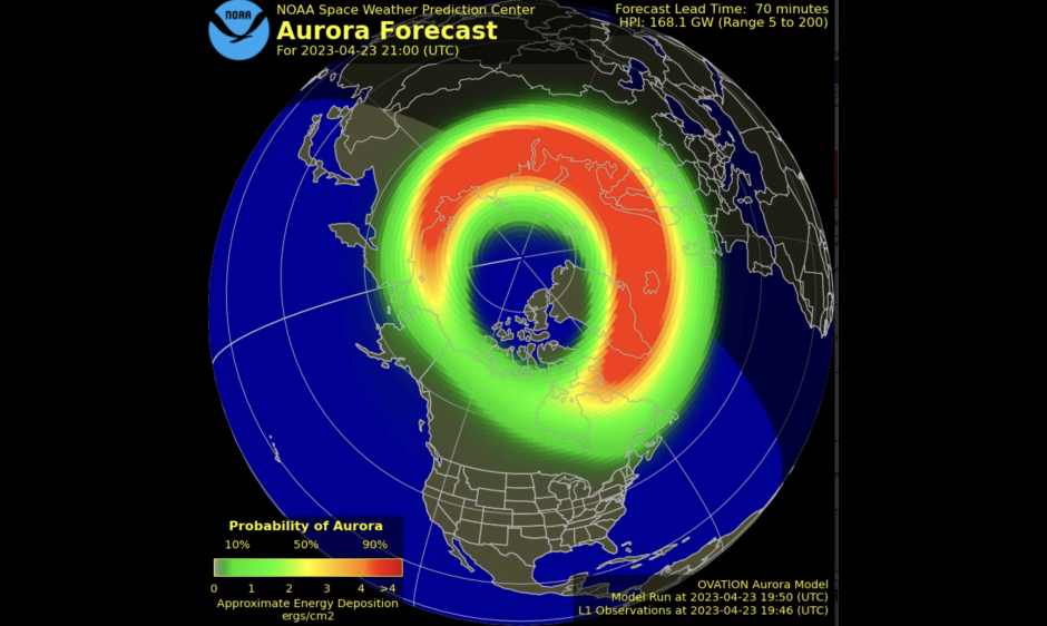 Update G4 Storm Observed Sunday April 23, 2023 NOAA / NWS Space